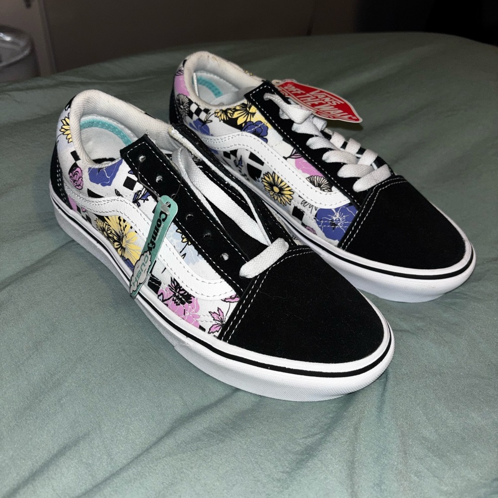 Vans Black and Multicolor Floral Sneakers